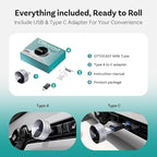 OTTOCAST Mini Tube 2026 Wireless CarPlay & Android Auto Adapter, 5GHz WiFi Auto Connect, Plug & Play for iPhone & Android, Stable Performance, Premium Aluminum Design