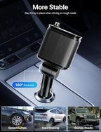 Retractable Car Charger with Starlight, 66W Starlight in Car roof 4 in 1 Retractable Car Phone Charger Adapter, Fast Charging USB C Cable, Compatible with iPhone 17/16/15/14/13/12