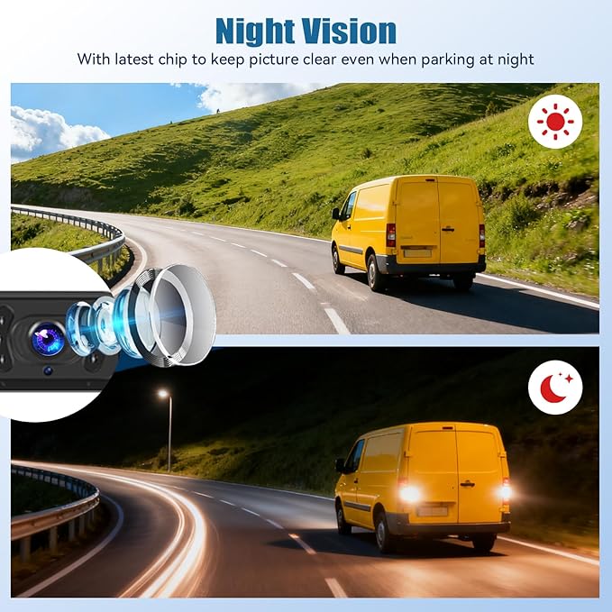 Wireless Backup Camera for Cars with 5 Inch Monitor Digital Signal Stable Reverse Camera Night Vision for Truck/Car/Pickup/SUV/ IP69 Waterproof
