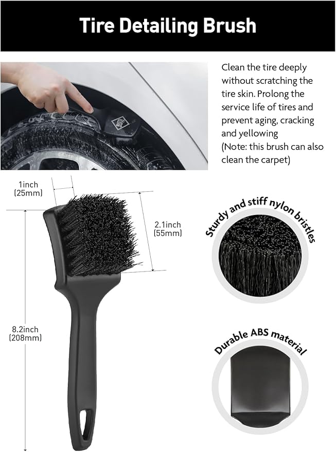 Fantasticlean Car Interior and Wheel Detailing Pro Set, Scratch-Free, Ultra-Soft Brushes and Microfiber Applicators
