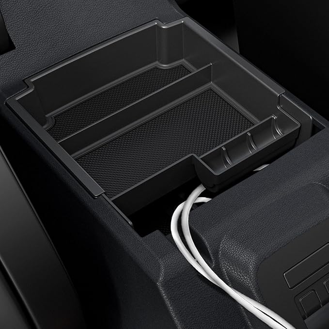 Mabett Double-Layer Console Organizer for Bronco 2025,2026 4-door, Armrest Storage Box with Non-Slip Mat for Bronco Accessories (Not for Manual Transmission Not for Bronco Sport)