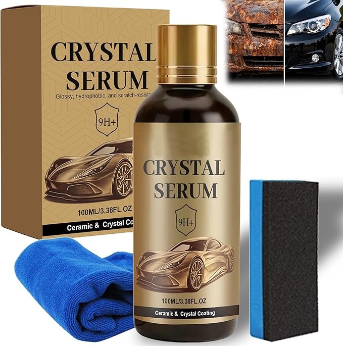 100ml PTZ Cristal Serum – Advanced Graphene Ceramic Coating for Cars | 9H Graphene, Ultimate Quick Effect Car Coating Spray for Shine & Protection, Nano Coat Restore for Paint, Glass & Wheel (1PCS)