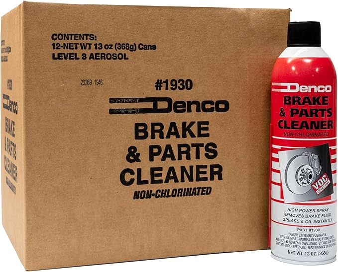 Denco #1930 Brake & Parts Cleaner Spray, Non-Chlorinated, Fast-Drying Degreaser, Low Odor Aerosol, 15.3oz (13oz net wt) (Case of 96)