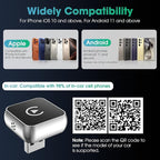 Wireless CarPlay Adapter, 2026 Upgraded Wired to Wireless for Apple CarPlay & Android Auto, 2-in-1 Mini USB Design Car Play Adapter with Type-C Adapter, Plug and Play, Stable Connection with No Delay