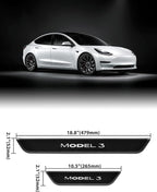 LED Door Sill Lights for Tesla Model 3 2017-2025 Accessories, ABS Scratch-Resistant Sill Protector with 7-Color RGB Lighting, Battery Powered Model 3 Pedal Mood Lamp, Matte Black, 4PCS