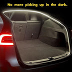 Tlyard Juniper Trunk LED Light Strip for Tesla Model Y 2020-2025, New Model Y Led Trunk Lights, Silicone Waterproof Intelligent Dual Colors Switchable Interior Lighting Warm/White