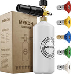 MEKOH Foam Cannon for Pressure Washer, 4000psi Car Wash Foam Gun, 1 Liter Foam Sprayer, Pressure Washer Soap Attachment with 1/4" Quick Connector, Snow Soap Blaster with 5 Nozzles for Car Detailing