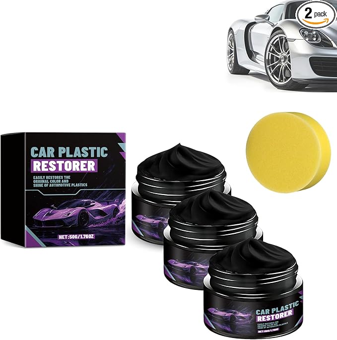 Plastic Restorer for Cars, 2026 New Scratch Repair & Cleaner, Color Restorer Coating for Interior & Exterior Trim, Revives Faded Black Plastic, Non-Greasy (3pcs)
