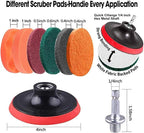 Car Care 22Pcs Electric Drill Detailing Brush Set Power Scrubber Tools Car Polisher Bathroom Cleaning Kitchen Polishing Pad Accessories for Car Polishing and Waxing