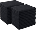 AIDEA Microfiber Cleaning Cloth 24 Pack, Microfiber Towels for Cars, Soft & Absorbent Cleaning Rags, Premium Lint Free Shop Towels for House, Kitchen, Car, 12inx16in, Black