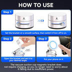 Vacuum Magnetic Suction Phone Holder,Upgraded 360° Adjustable Suction Cup Car Phone Mount,Hands-Free Cell Phone Holder for Car/Gym/Mirror/Smooth Surface,Compatible with iPhone 16/15/14/13/12 （white)