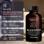 Brooklyn Botany Black Pepper Essential Oil - 100% Pure and Natural - Premium Grade Oil with Dropper - for Aromatherapy and Diffuser - 1 Fl Oz