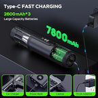 Portable Car Vacuum Cordless, 18000Pa 4-in-1 Suction Power Mini Vacuum Cleaner, 120W Brushless Motor Handheld Vacuum Cordless Rechargeable, 7800mAh Battery, LED Light, Black