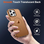 SUPFINE Magnetic for iPhone 14 Pro Max Case (Compatible with MagSafe) (Military Grade Drop Protection) Slim Translucent Shockproof with Anti-Fingerprint Phone Case,Brown
