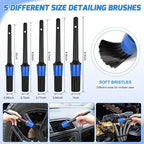 Nilight 15PCS Car Detailing Kit Auto Cleaning Tools Wash Set with Storage Carry Bag Beginners Easy to Use for Interior Exterior Car Care Clean Windshield Dashboard Seat Air Vents Wheels Tires, Blue