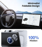 VICSEED Tesla Phone Mount【Strongest Magnet Power】 Foldable Hidden Tesla Phone Holder Fit for All Phones, Tesla Model 3/Y/Cybertruck Accessories, Tesla Model 3 Model Y for MagSafe Car Mount - Blue