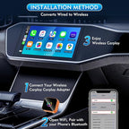 Wireless CarPlay Adapter, 2-in-1 Mini CarPlay & Android Auto Wireless Adapter, Plug & Play, Auto Connect, Car Accessories, Car Play Dongle Compatible with iPhone & Android