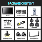 Fookoo Ⅱ 10" 1080P Wired Backup Camera System Kit,10" HD Quad Split Screen Monitor with Recording IP69 Waterproof Rear View Side View Camera Parking Lines for Truck/Semi-Trailer/Box Truck/RV(DY104)
