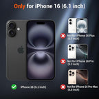 SUPFINE Magnetic for iPhone 16 Case (Compatible with MagSafe) (Military Grade Drop Protection) Slim Translucent Matte Shockproof Phone Cover,Blue Purple