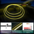 Acrylic Interior Car LED Strip Light with 6mm Sewing Edge - 43.3 inches Ambient Lighting Kits,Neon LED Strip Light(110CM/43.3IN, Yellow)