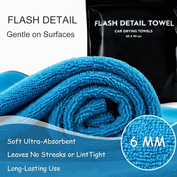 Car Drying Towel 24"x36", Soft Ultra-Absorbent Microfiber Towels for Cars, 600GSM Streak-Free, Scratch-Free Drying Towels for Automotive Detailing (1)
