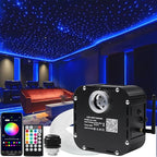 AZIMOM High Brightness 50W Twinkle Fiber Optic Starlight Kits for Theater Ceiling Headliner1000pcs 0.03in 16.5ft Fiber Strands Sound Activated Bluetooth/APP Remote Control Home Shop Lobby Roof Decor