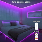 Tatazone 16.4ft Purple COB Led Strip Lights with Remote, Dimmable Bright Dotless Adhesive Indoor Led COB Light Strip for Cabinet, Painting, Room, Bed