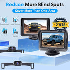 Backup Camera Ease Install for 2 Cars - 2-Pack, Plug & Play, HD 1080P Rear View Camera Kit, Waterproof, Night Vision for Car, Truck, SUV, Van
