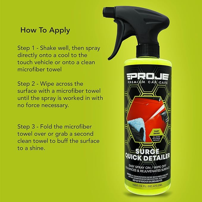 PROJE' Surge Quick Detail Spray for Quick Sealant Protection and Deep Shine Result Car Care