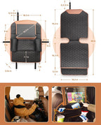 Owleys Set Car Seat Organizer Backseat Back Organizers & Seat Protector Kick Mat Back Of Seat Protector Automotive Organizer Seatback Toy Organization For Kids Behind Black Brown Tan