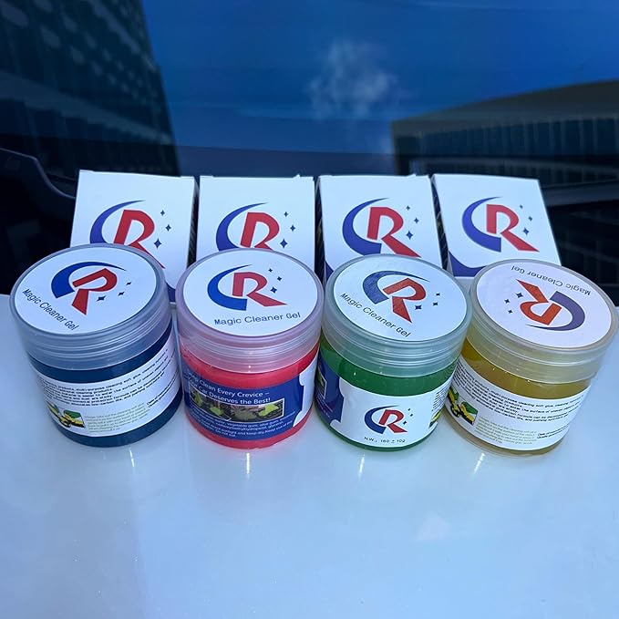 4-Pack Car Cleaning Gels Car Interior Cleaner Putty Slime Auto Detailing Tools Universal Dust Removal Cleaning Kit for Car Accessories Vents 3C Office Four Scented