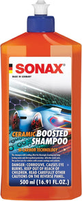 SONAX Ceramic Boosted Shampoo | Ceramic Infused Car Wash Soap for Prolonging Existing Coatings & High Gloss Shine, Enhances Ceramic Coatings, pH Neutral Formula, Safe for All Exterior Surfaces | 500ml