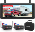 AUTO VOX Wireless Backup Camera Magnetic:Portable No Wiring 1 Min Install Trailer Hitch Camera,2-Channel HD 1080P Car Monitor & IR Night Vision Back Up Camera Systems for Truck,RV (7.2 inch Dual cam)