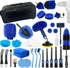Auto Detailing Brush Kit, 36 Pieces, PP Multipurpose Soft Cleaning Tool Set with Scratch-Free Brushes for Interior, Exterior, Wheels, Dashboard, Seats