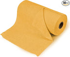wuyaoyao 50PCS Microfiber Cleaning Cloth Roll, 10"×10" Tear Away Microfiber Towels, Reusable Washable Cloth Paper Towels, Multi-Purpose Cleaning Rags for Car Home Kitchen Garage Shop (Orange)