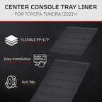AJT DESIGN Center Console Tray Liner for Toyota Tundra (2022+) & Sequoia (2023+) | Non-Slip Mat & Anti-Rattle Center Console Organizer Tray - 2 Piece | Easy Installation-Made in USA