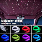 16W Meteor Twinkle LED Fiber Optic Lights, Bluetooth APP/Remote/Music Control RGBW Star Ceiling Light Kit+Adapter+Car Use Plug+Shooting Stars Light Kit, 450pcs*0.03in*9.8ft for Car/Home