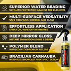 Car Spray Wax for Car Detailing - 16oz - Quick and Easy Carnauba Liquid Spray for Instant Gloss and Protection - Multi Surface Premium Brazilian Polish for All Vehicle Types