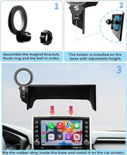 Car Phone Holder for Toyota RAV4 2022 Accessories Apply to 9 Inch Touch Screen Fixed Clip Magnetic Cell Phone Mount Hands-Free 360 Degree Rotation