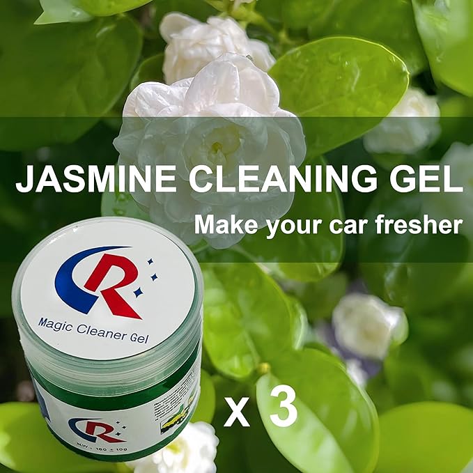 3-Pack Car Cleaning Gels Car Interior Cleaner Putty Slime Auto Detailing Tools Universal Dust Removal Cleaning Kit for Car Accessories Vents 3C Office Scented Jasmine