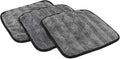 The Rag Company Gauntlet Car Drying Towel, Ultra-Absorbent 70/30 Blend Korean Microfiber, Dries Vehicles Faster Without Scratching, 900 GSM, 12x12 Inches, Ice Grey/Grey, 3-Pack