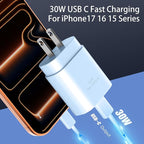 Phone 17 16 15 Charger Fast Charging,30W USB C Phone 17 16 15 Pro Max Charger Block &10FT Long Type C Cable Cord for i.Phone 17/Air/17 Pro/17 Pro Max/16/16 Plus/16 Pro/16 Pro Max/15/15 Pro Max,Blue