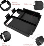 Zxiaochun Center Console Tray Compatible with 2025 2026 Ford Bronco 4-Door Accessories, Full Size Console Armrest Box Organizer, ABS Plastic Black (NOT for Manual & 2-Door & Sport Model)