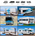 3 Camera Wired Backup Camera System Dash Cam for Truck/RV/Trailer/Bus/Tractor 10.1" Touch Monitor Loop Recording Split Screen 1080P Rear View & 2 Side View Camera Night Vision IP68 Back up Camera