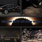 Warm White LED Strip Lights for Car BaishenglinMotor 12-Pack DC12V Waterproof 30CM/11.8"/1FT 5050 15-SMD LED Strip Underbody Light for Car Motorcycles Decoration Interior Exterior Strip Lights