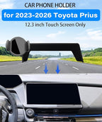 Magnetic Car Phone Mount for Toyota Prius 2023-2026 Accessories, for MagSafe Strong Magnets Cell Phone Holder 12.3-Inch Touch Screen Cradles, with Portable Phone Gripper 360° Rotation