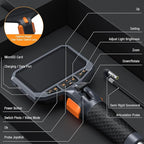 Articulating Borescope with Dual Lens Endoscope Camera, Teslong Two-Way Articulated Industrial Inspection Camera with LED Light, Flexible Mechanic Fiber Optic Snake Scope Cam for Wall Automotive-5FT