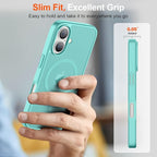 SUPFINE Magnetic for iPhone 17 Case with Screen Protector (Compatible with MagSafe)(Military Grade Drop Protection) Translucent Matte Shockproof with Anti-Fingerprint Phone Cover,Blue Green