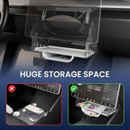 for Tesla Model Y Juniper Under Screen Storage Organizer 2025-2026/Model 3 Highland 2024-2026, Hideable Center Console Organizer Tray for Tesla Model Y Juniper Accessories, White