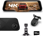 Stinger Jeep Gladiator (2020+) 9.66” 4K UHD Touchscreen Digital Rear View Mirror Monitor & 4K Front Dashcam, 2K Back Up Camera, Anti-Glare Night Vision, Built-in DVR w/ 64GB SD Card, Impact Detection